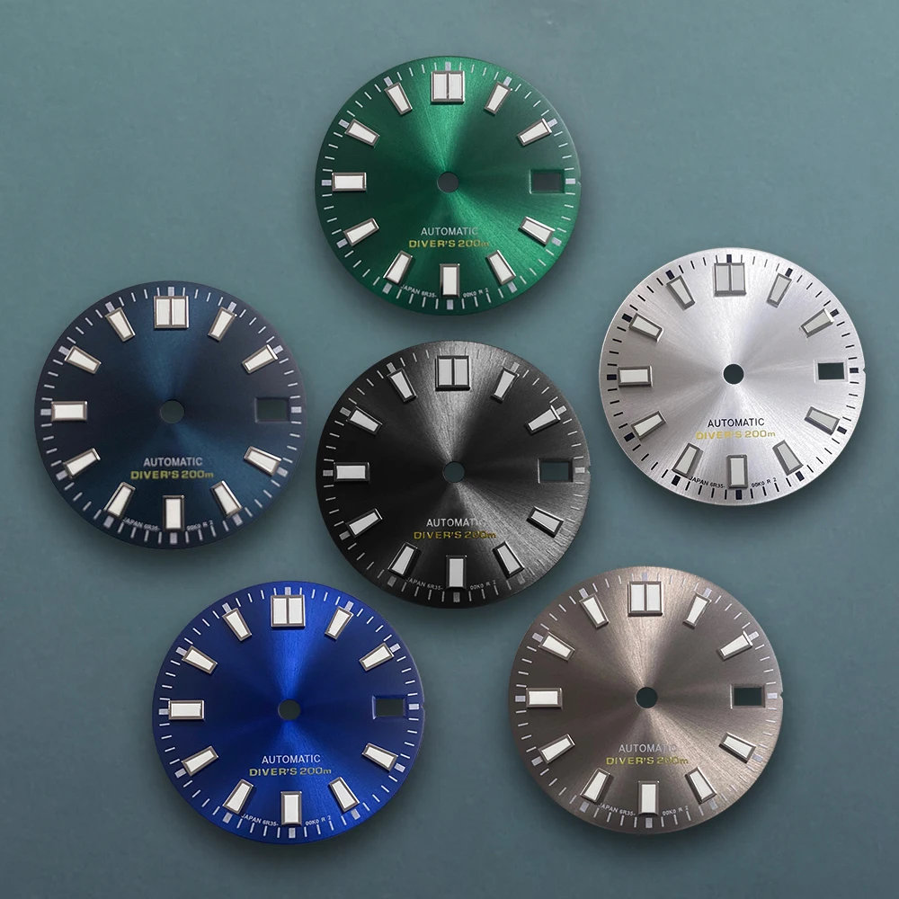 28.5mm S Logo Sunburs Dial Fit NH35/NH36 Japan Movement Green Luminous Dive High Quality Dial Watch Modification Accessories
28.5mm S Logo Sunburs Dial Fit NH35/NH36 Japan Movement Green Luminous Dive High Quality Dial Watch Modification Accessories