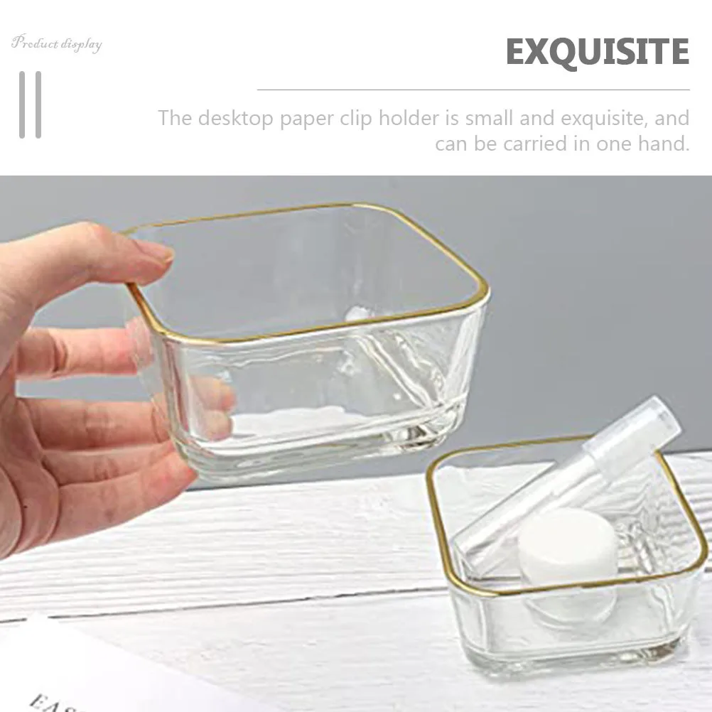 Gold Rim Paper Clip Dispenser Glass Desktop Organizer for Clips Pins Scissors Memo Pads Office Supply Holder Paper Clip Holder
Gold Rim Paper Clip Dispenser Glass Desktop Organizer for Clips Pins Scissors Memo Pads Office Supply Holder Paper Clip Holder