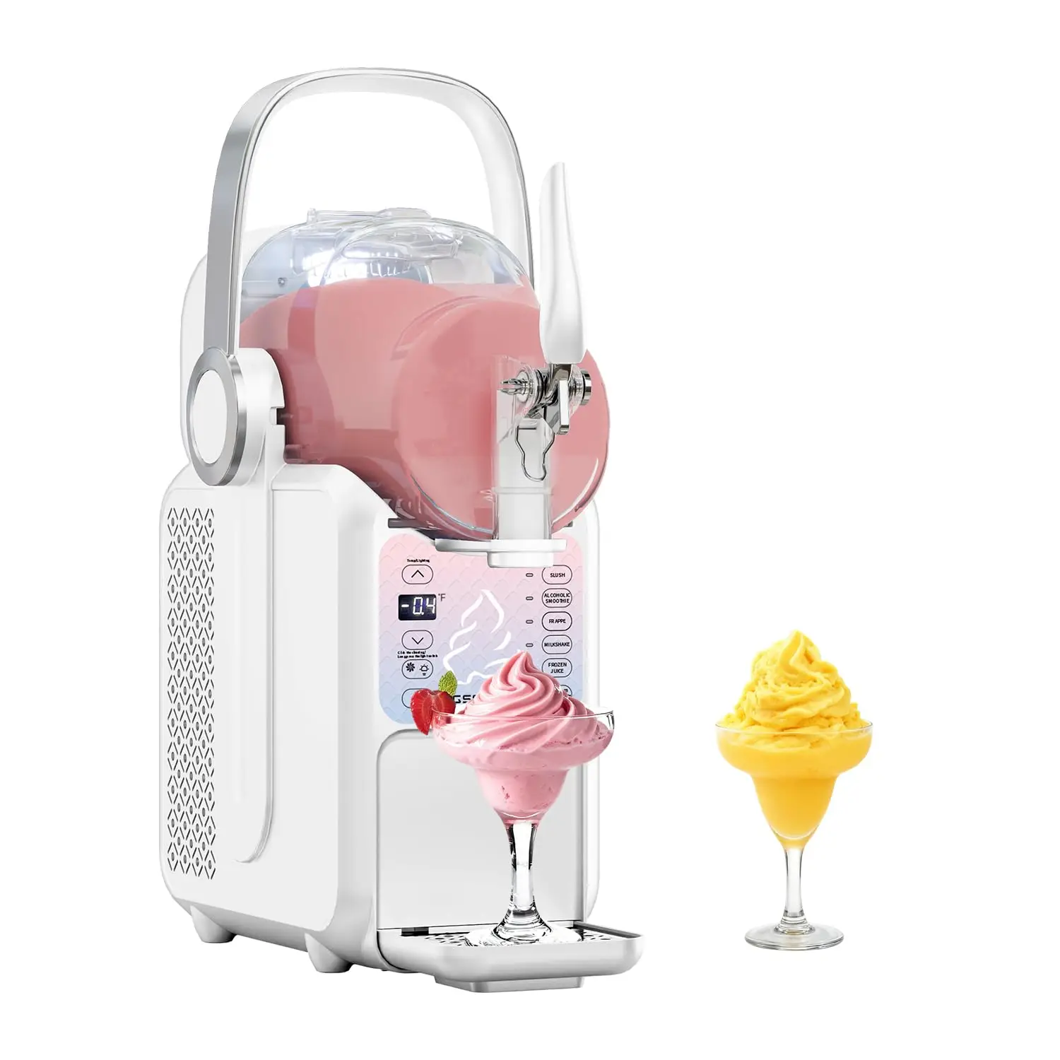 Soft Serve Ice Cream Maker for Home 88oz Slushie Machine with Portable Handle 6 Preset Mode for Ice Cream Margaritas Frappés
Soft Serve Ice Cream Maker for Home 88oz Slushie Machine with Portable Handle 6 Preset Mode for Ice Cream Margaritas Frappés