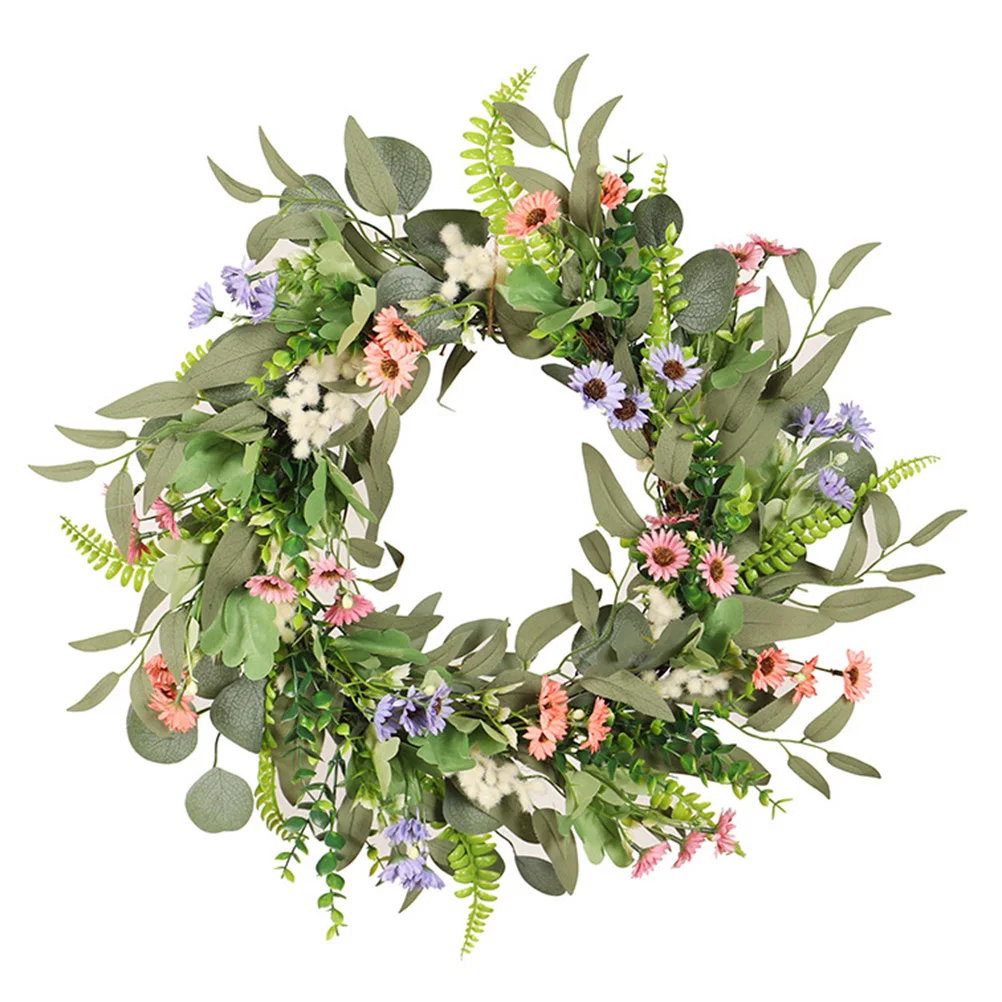 1pc Artificial Daisy Elegant Colors Home Decor Faux Summer Wreath Eucalyptus Spring Wall Hanging Seasonal Party Supplies
1pc Artificial Daisy Elegant Colors Home Decor Faux Summer Wreath Eucalyptus Spring Wall Hanging Seasonal Party Supplies