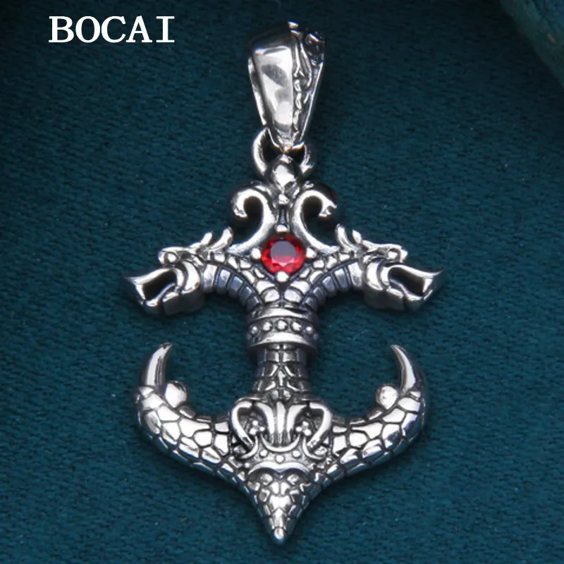 BOCAI Новый Винтажный набор из серебра S925 пробы с цирконом двойная головка Дракон лодка якорь кулон подарок для мужчин и женщин
BOCAI Новый Винтажный набор из серебра S925 пробы с цирконом двойная головка Дракон лодка якорь кулон подарок для мужчин и женщин