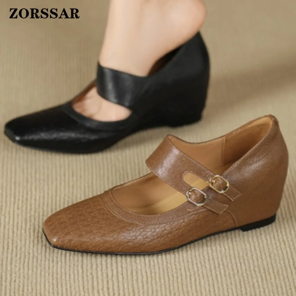 Womens Textured Leather Hidden Wedge Mary Jane Pumps Square Toe Double Buckle Strap Elegant Vintage Office Daily Wear Dress Shoe
Womens Textured Leather Hidden Wedge Mary Jane Pumps Square Toe Double Buckle Strap Elegant Vintage Office Daily Wear Dress Shoe