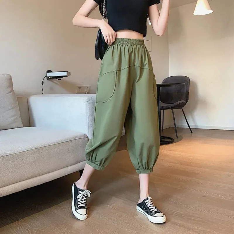 Biyaby New Cotton Bloomers Women 2024 Spring Summer Pockets Casual Calf-Length Pants Female Simple Elastic Waist Wide Leg Pants
Biyaby New Cotton Bloomers Women 2024 Spring Summer Pockets Casual Calf-Length Pants Female Simple Elastic Waist Wide Leg Pants