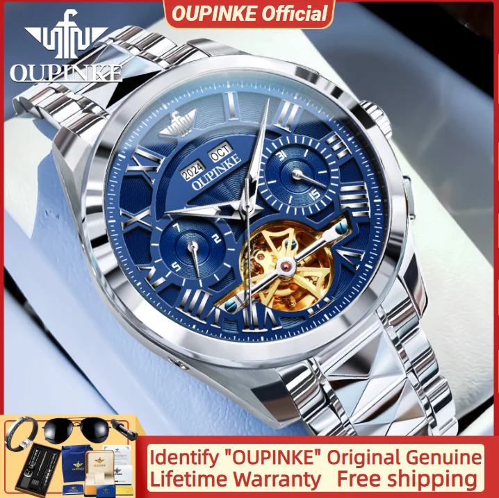 OUPINKE 3236 Automatic Men's Watch Skeleton Luxury Watch Waterproof Luminous Multifunctional Top Mechanical Watch for Men 
OUPINKE 3236 Automatic Men's Watch Skeleton Luxury Watch Waterproof Luminous Multifunctional Top Mechanical Watch for Men