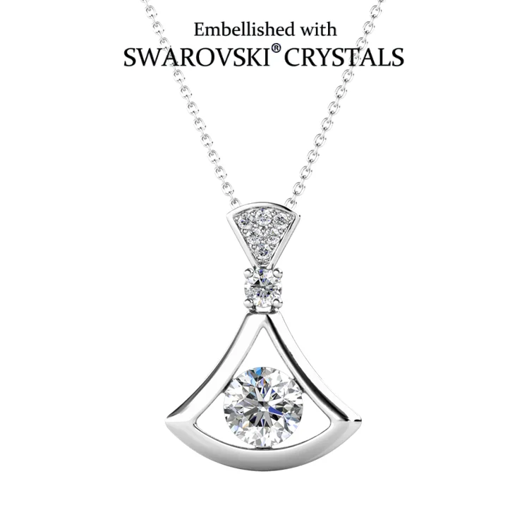 Daisini Fan Shape Pendant Necklace for Women with Swarovski Crystals Geometric Necklace Elegant Jewelry Gift
Daisini Fan Shape Pendant Necklace for Women with Swarovski Crystals Geometric Necklace Elegant Jewelry Gift