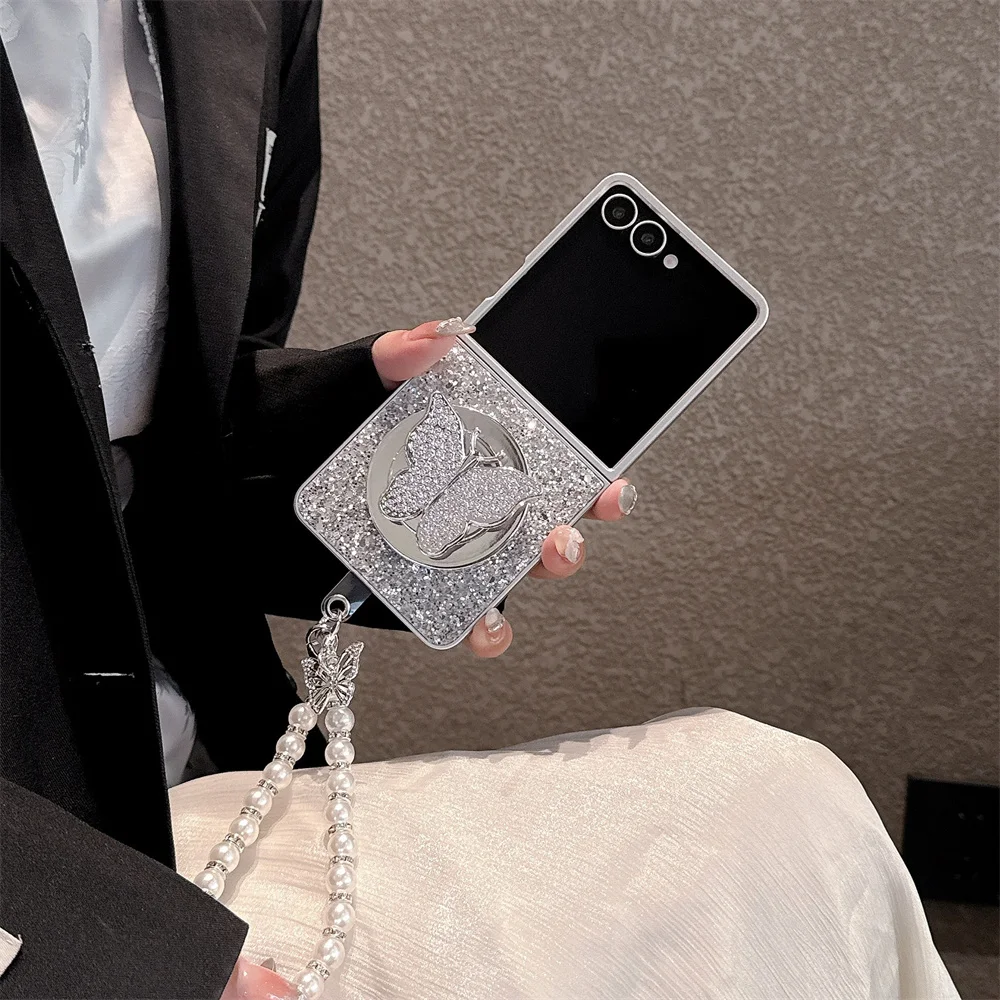 Luxury flash drill butterfly with Magsafe stand Phone Case For Samsung Galaxy Z Flip7 flip6 Flip 4 3 Flip5 cover with chain Case
Luxury flash drill butterfly with Magsafe stand Phone Case For Samsung Galaxy Z Flip7 flip6 Flip 4 3 Flip5 cover with chain Case