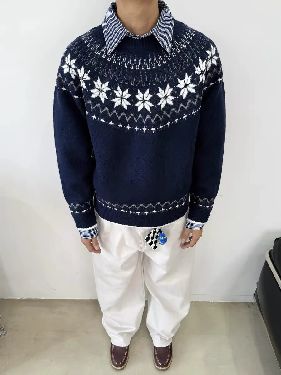 American Nordic Sle Fair Isle Knitted Sweater Men's Casual Loose round Ne Vintage Lazy Autumn Winter Knitwear
American Nordic Sle Fair Isle Knitted Sweater Men's Casual Loose round Ne Vintage Lazy Autumn Winter Knitwear