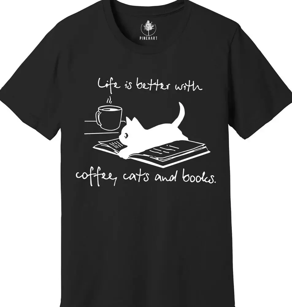 Рубашка для кофейных кошек и книг Life Is Better, кофейная рубашка для кошек и книг, высокое качество, 100% хлопок, короткий рукав
Рубашка для кофейных кошек и книг Life Is Better, кофейная рубашка для кошек и книг, высокое качество, 100% хлопок, короткий рукав