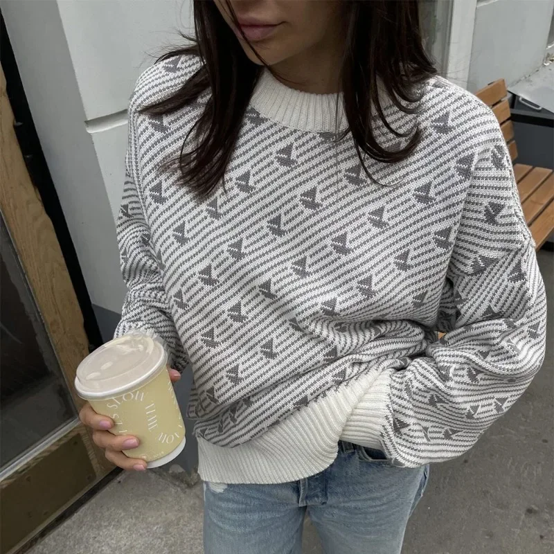 Knitted Loose Sweater Pullover Women's Fashion Printed Long Sleeve Sweater Casual Slim Round Neck New Pullover Sweater
Knitted Loose Sweater Pullover Women's Fashion Printed Long Sleeve Sweater Casual Slim Round Neck New Pullover Sweater
