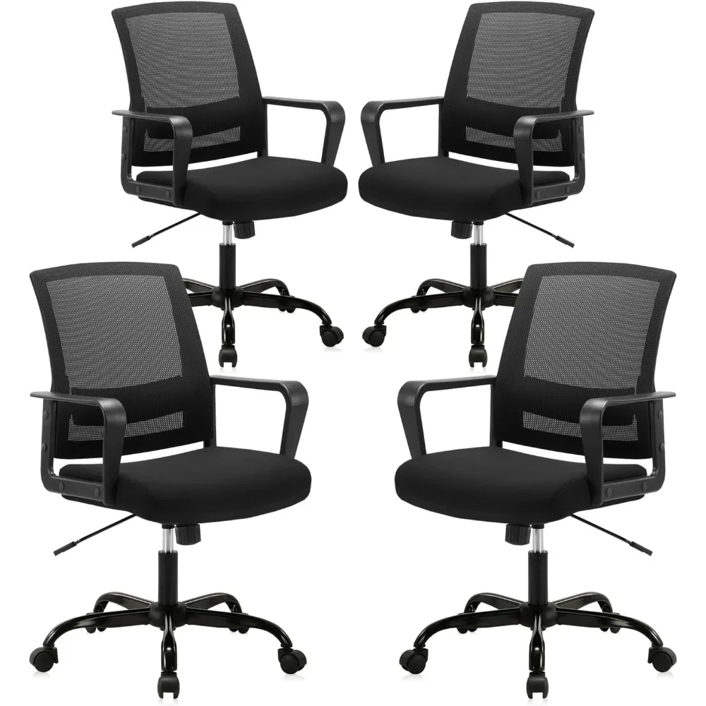 Ergonomic Rolling Mesh Desk Chair with Executive Lumbar Support and Adjustable Swivel Design for Home Office Computer Black 4 P
Ergonomic Rolling Mesh Desk Chair with Executive Lumbar Support and Adjustable Swivel Design for Home Office Computer Black 4 P