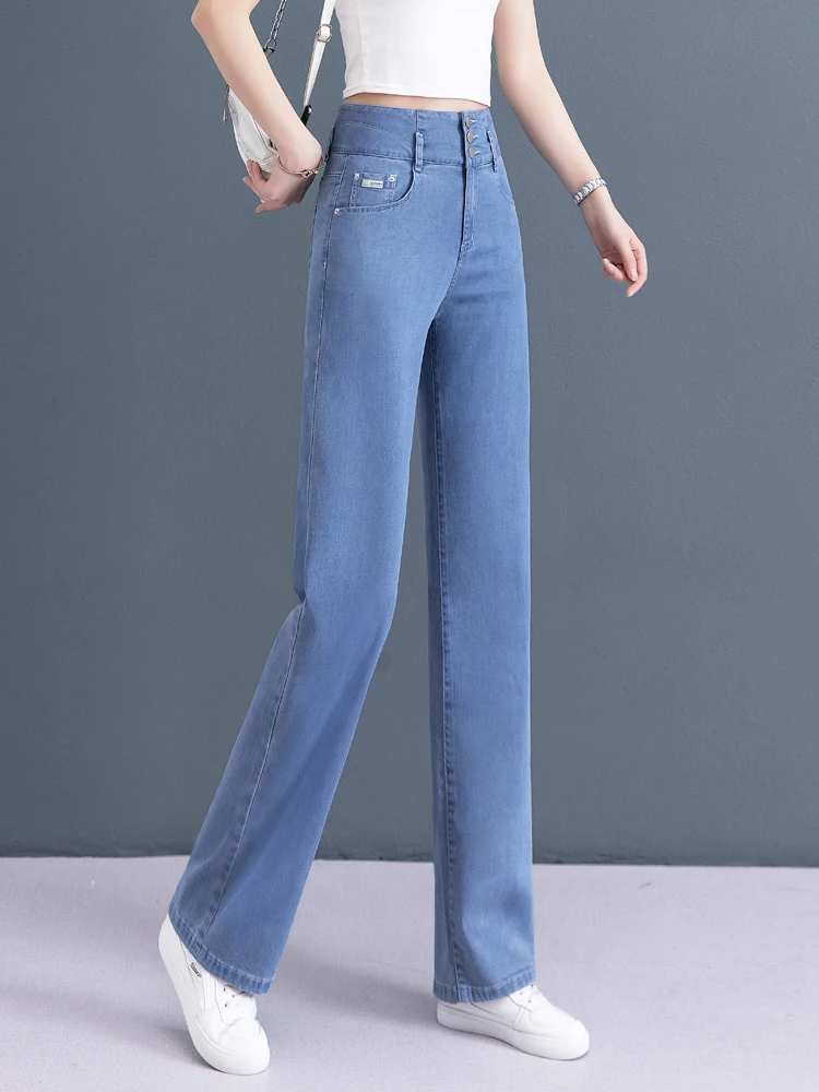 Three-Button High-Waist Denim Pants Women's Summer Thin Casual Loose Wide Leg Pants Korean Style Long Pants
Three-Button High-Waist Denim Pants Women's Summer Thin Casual Loose Wide Leg Pants Korean Style Long Pants