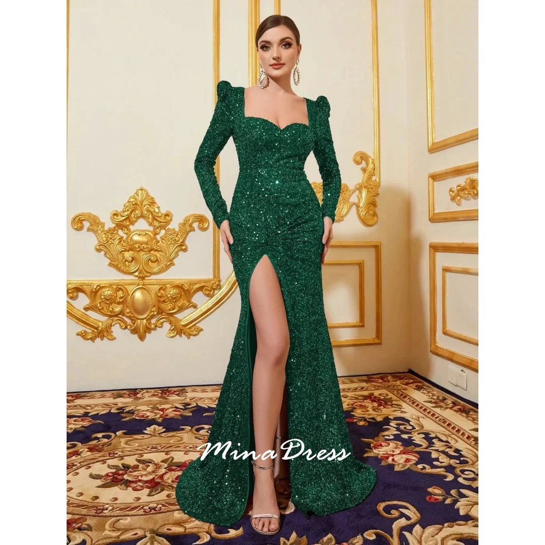 Mina Slit Evening Dress Luxury Elegant Party Dresses Woman Customized Long Sleeve Square Leader Sequins Formal Occasion Dresses
Mina Slit Evening Dress Luxury Elegant Party Dresses Woman Customized Long Sleeve Square Leader Sequins Formal Occasion Dresses