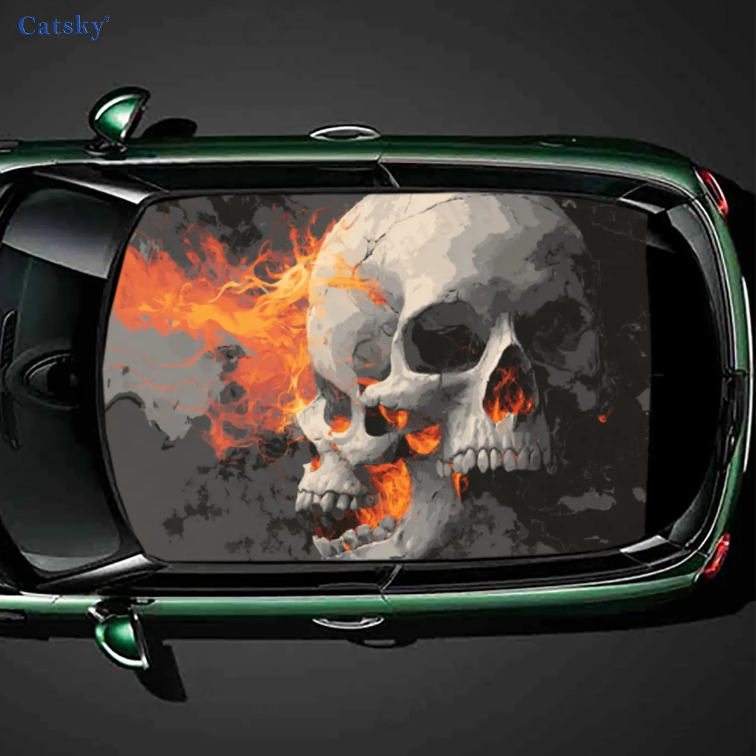 Flaming Twin Skulls Hellfire Adventure Car Roof Sticker, PVC Self-Adhesive Waterproof Car Vinyl Decal, Car Decoration Protection
Flaming Twin Skulls Hellfire Adventure Car Roof Sticker, PVC Self-Adhesive Waterproof Car Vinyl Decal, Car Decoration Protection