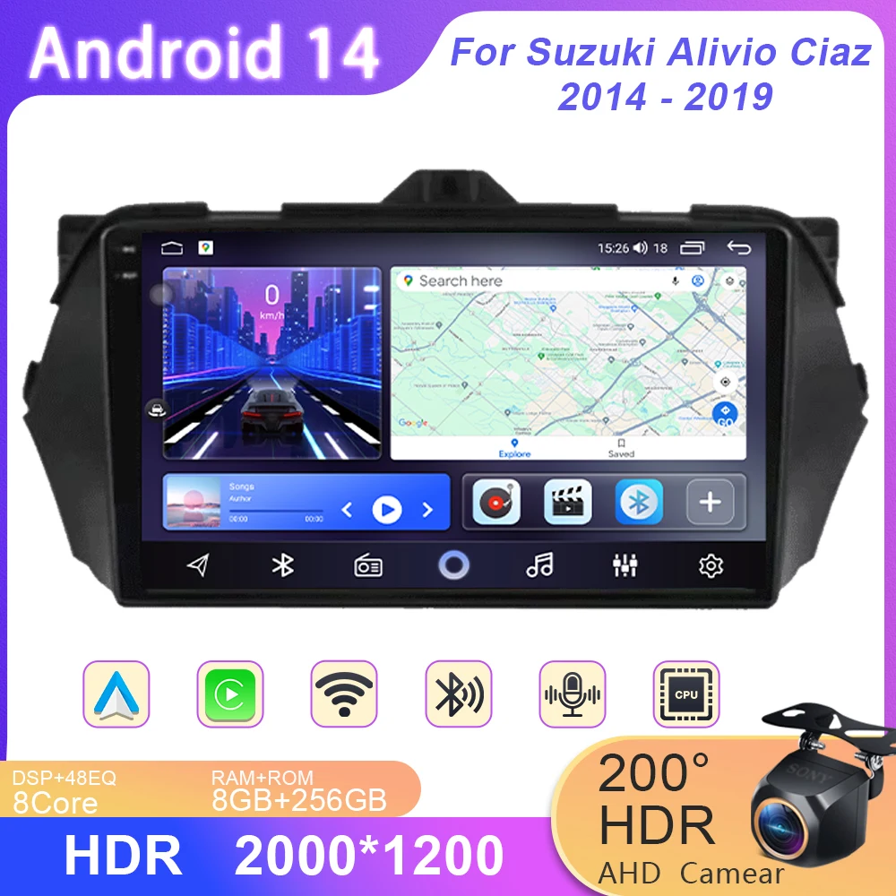 Android 14 For Suzuki Alivio Ciaz 2014 - 2019 Car Radio GPS Stereo Multimedia Video Player BT Monitor Auto Carplay WIFI 4G DSP 
Android 14 For Suzuki Alivio Ciaz 2014 - 2019 Car Radio GPS Stereo Multimedia Video Player BT Monitor Auto Carplay WIFI 4G DSP
