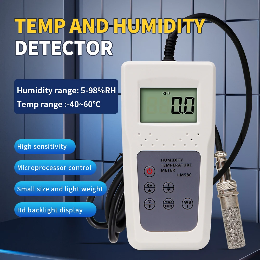 HM580 Digital Gas Temperature Humidity Meter Gas Moisture Meter Wet Bulb Temperature Meter USB or Bluetooth Output
HM580 Digital Gas Temperature Humidity Meter Gas Moisture Meter Wet Bulb Temperature Meter USB or Bluetooth Output