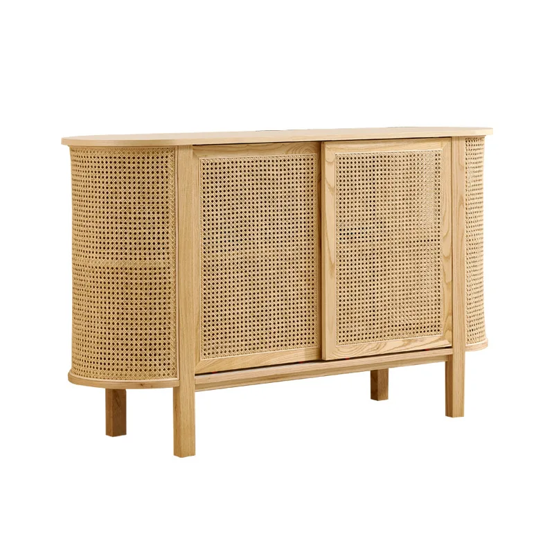 Nordic solid wood dining side tea locker, Japanese-style rattan sliding door, simple modern restaurant storage
Nordic solid wood dining side tea locker, Japanese-style rattan sliding door, simple modern restaurant storage