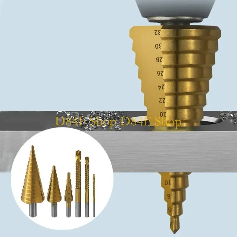 D84F 6Pcs Step Drill Bits Titaniums Coating Sawer Drill Bit Set for Wood Metal Plastic
D84F 6Pcs Step Drill Bits Titaniums Coating Sawer Drill Bit Set for Wood Metal Plastic