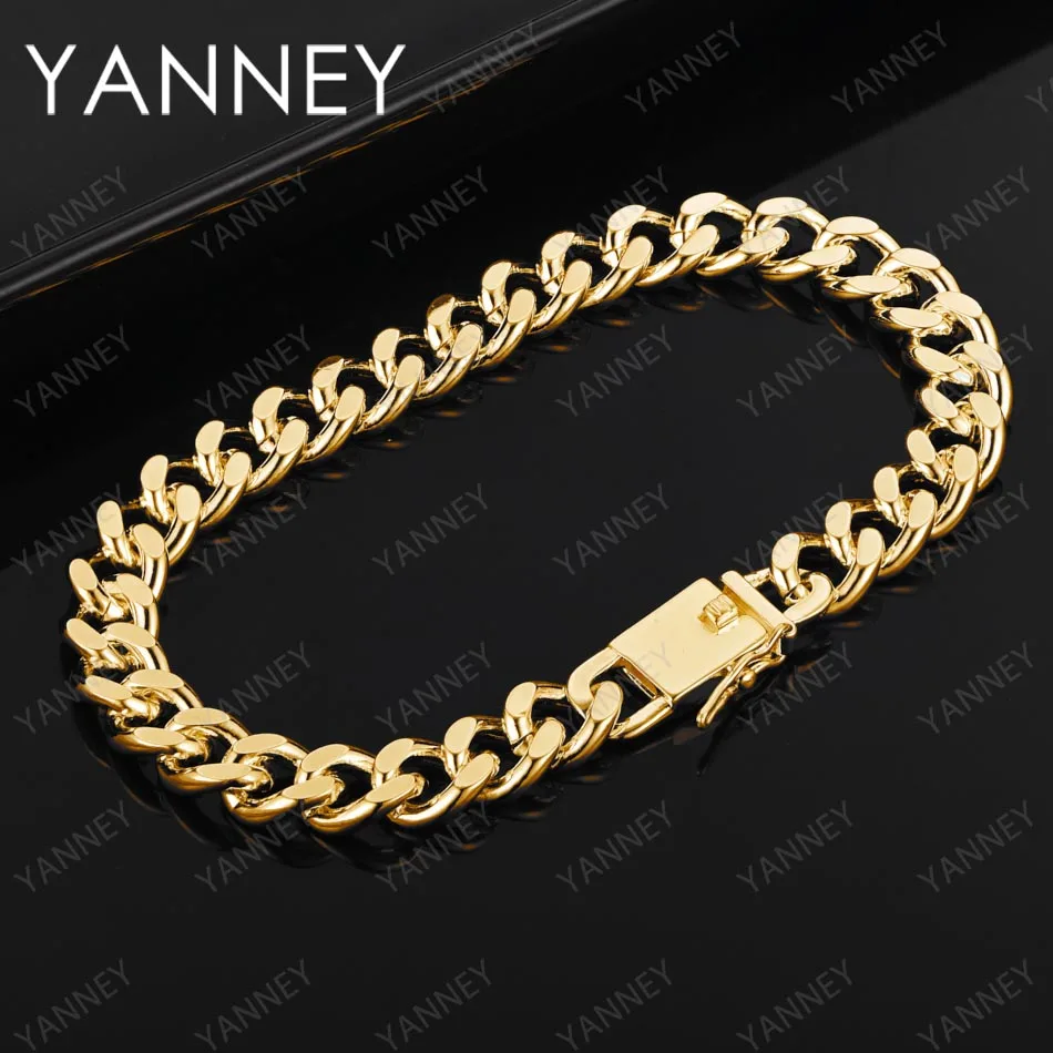 8 Inches Charm 925 Sterling Silver 18K Gold 8MM Cuban Chain Hip Hop Punk Men Bracelet For Women Jewelry Accessories Fashion
8 Inches Charm 925 Sterling Silver 18K Gold 8MM Cuban Chain Hip Hop Punk Men Bracelet For Women Jewelry Accessories Fashion