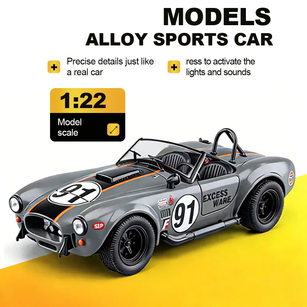 1:22 Cobra C8 Sport Car Miniature Alloy Toy Diecast Model Sound and Light Pull Back Doors Opened Cars Exquisite Ornament for Boy
1:22 Cobra C8 Sport Car Miniature Alloy Toy Diecast Model Sound and Light Pull Back Doors Opened Cars Exquisite Ornament for Boy