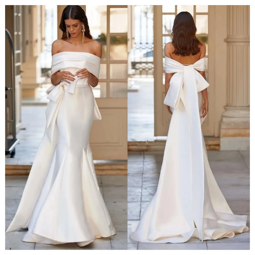 Customized Customized Mermaid Elegant White Satin Evening Dress Classic Boat Neck Off the Shoulder Sleeveless Party Dress Soft
Customized Customized Mermaid Elegant White Satin Evening Dress Classic Boat Neck Off the Shoulder Sleeveless Party Dress Soft