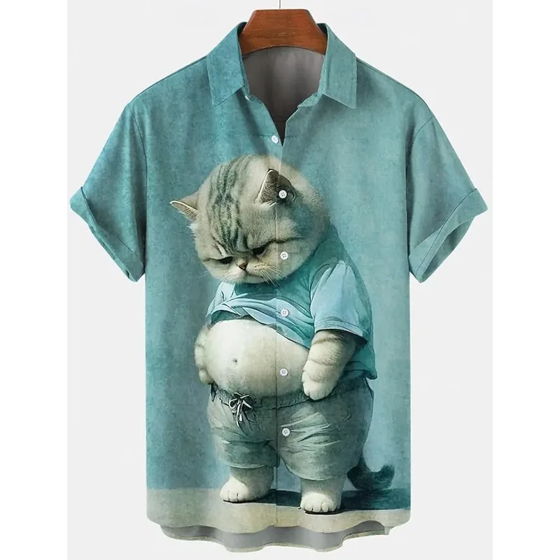 Отпускная уличная летняя рубашка с воротником и принтом, модные мужские рубашки с забавным котом и короткими рукавами, художественные повседневные удобные уличные рубашки
Отпускная уличная летняя рубашка с воротником и принтом, модные мужские рубашки с забавным котом и короткими рукавами, художественные повседневные удобные уличные рубашки