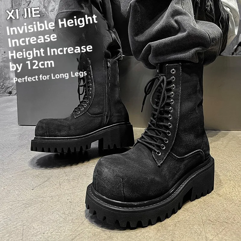 Invisible Heightening 12cm Boots Men's Casual Outdoor Work Boots Autumn Trendy Leisure Motorcycle Boots Super Fibre Le...
Invisible Heightening 12cm Boots Men's Casual Outdoor Work Boots Autumn Trendy Leisure Motorcycle Boots Super Fibre Le...
