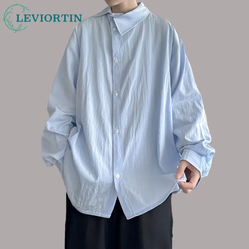 Korean Style Solid Color Long Sleeve Shirt Men Chic Asymmetrical Collar Trendy Single Breasted Male Outerwear Shirts
Korean Style Solid Color Long Sleeve Shirt Men Chic Asymmetrical Collar Trendy Single Breasted Male Outerwear Shirts