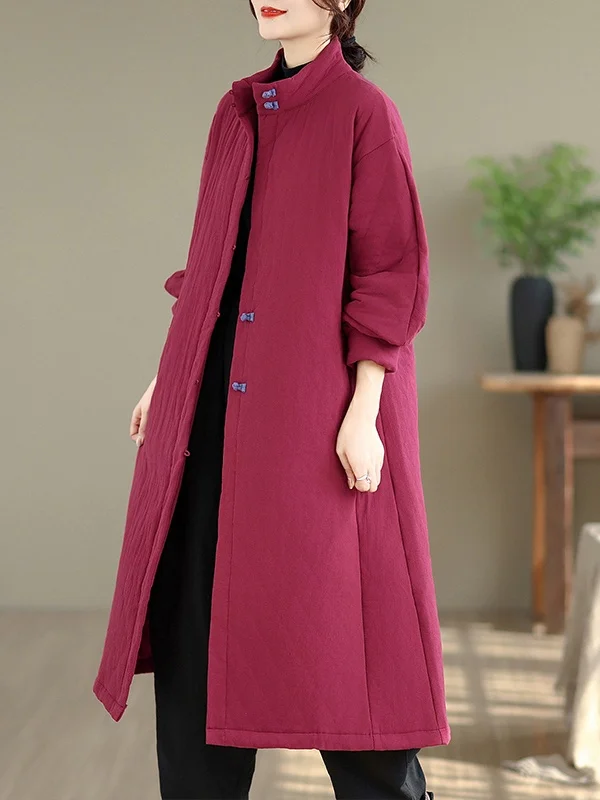 Authentic New Chinese Style Long Cotton Jacket Women's Winter Loose Fit Linen Cotton Blend Button up Thickened Coat
Authentic New Chinese Style Long Cotton Jacket Women's Winter Loose Fit Linen Cotton Blend Button up Thickened Coat