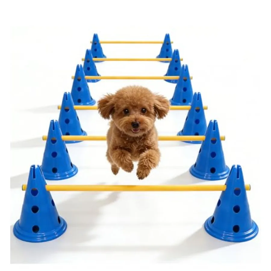 Dog Agility Hurdle Cone Set, Dog Agility Course Backyard Set with Height Adjustable Crossbar for Rehabilitation and Beginners,
Dog Agility Hurdle Cone Set, Dog Agility Course Backyard Set with Height Adjustable Crossbar for Rehabilitation and Beginners,