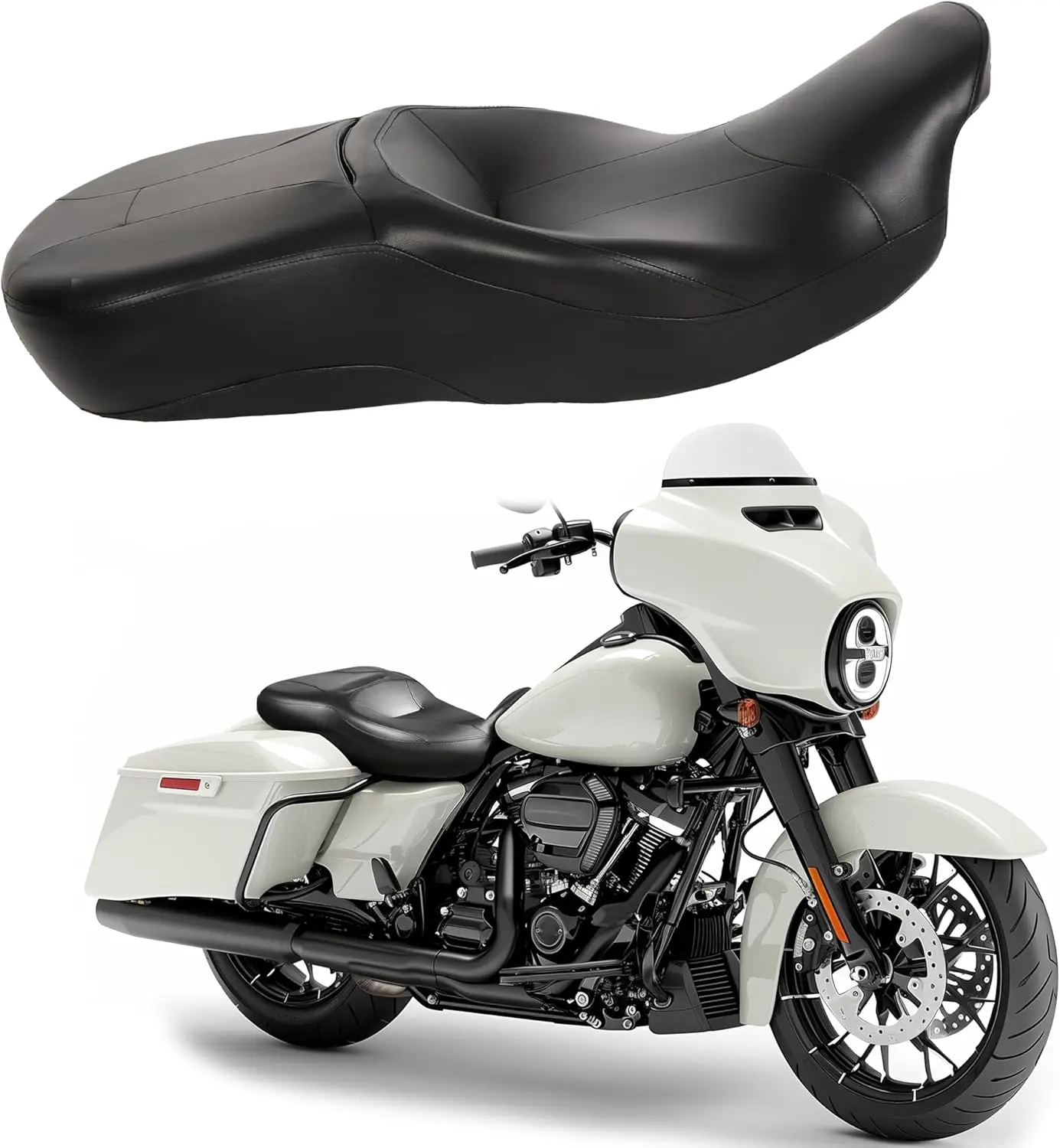 Driver Passenger Seat Compatible with 2009-2024 Harley Touring Road King FLHR Road Glide FLTRX Street Glide FLHX Electra Glide F
Driver Passenger Seat Compatible with 2009-2024 Harley Touring Road King FLHR Road Glide FLTRX Street Glide FLHX Electra Glide F