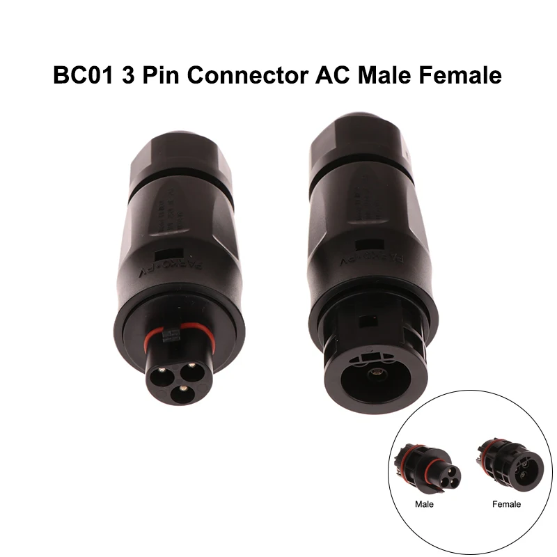 Efficient BC01 Solar AC Connector, 3Pin Female Male Adapter Plug for Hoymiles Deye APsystems Microinverter.
Efficient BC01 Solar AC Connector, 3Pin Female Male Adapter Plug for Hoymiles Deye APsystems Microinverter.