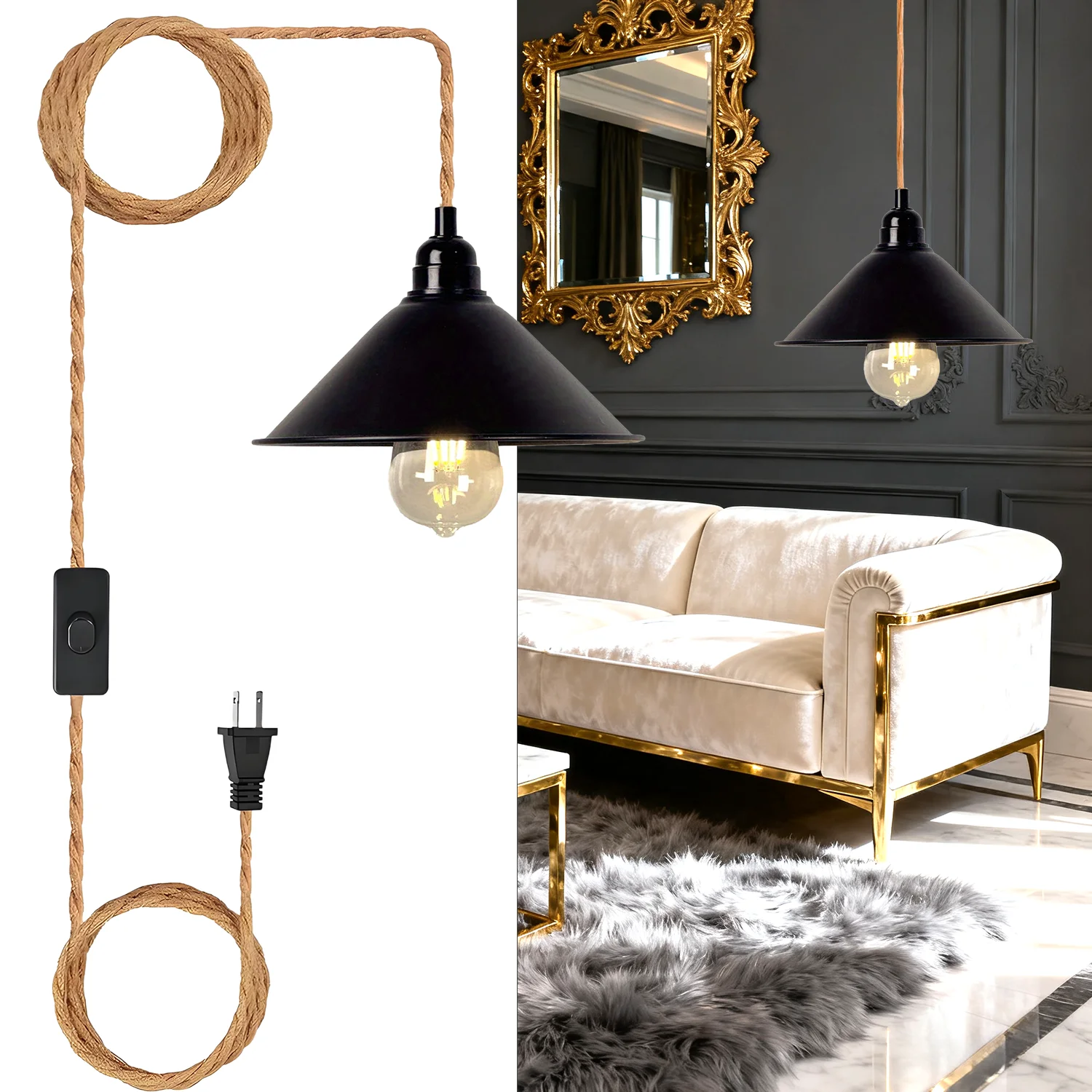 Подвесной светильник в индустриальном стиле с американской вилкой, лампочка в комплект не входит, подвесной светильник с вилкой и выключателем на шнуре. Винтажная ручка для столовой комнаты
Подвесной светильник в индустриальном стиле с американской вилкой, лампочка в комплект не входит, подвесной светильник с вилкой и выключателем на шнуре. Винтажная ручка для столовой комнаты