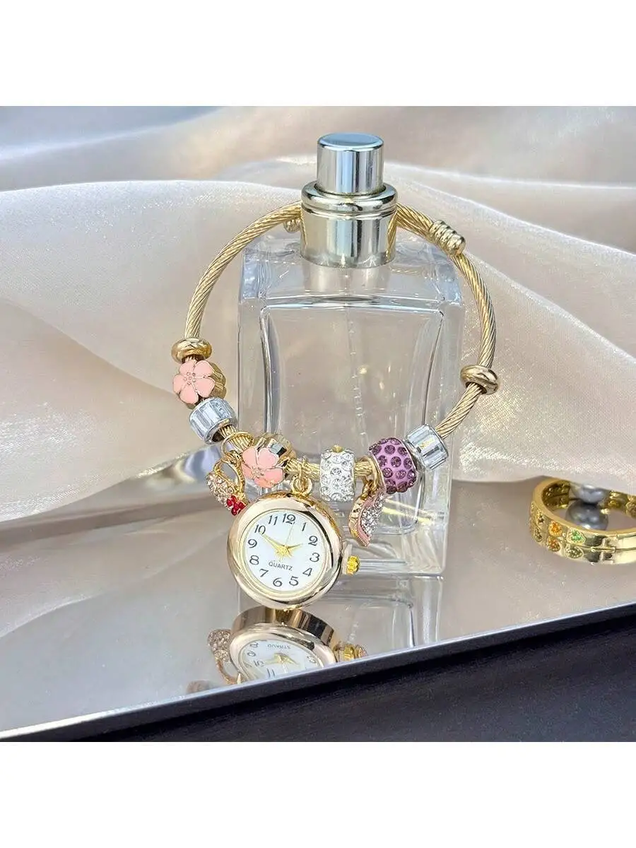 Womens Fashion Elastic Bangle Bracelet Watch With Rhinestones And Colorful Beads Alloy Quartz
Womens Fashion Elastic Bangle Bracelet Watch With Rhinestones And Colorful Beads Alloy Quartz