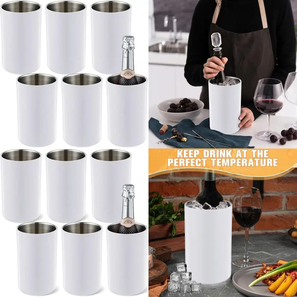 Double Wall Insulated Stainless Steel Ice Bucket for 6 Wine Bottles, Ideal for Parties, Holds 750ml Bottles (White)
Double Wall Insulated Stainless Steel Ice Bucket for 6 Wine Bottles, Ideal for Parties, Holds 750ml Bottles (White)