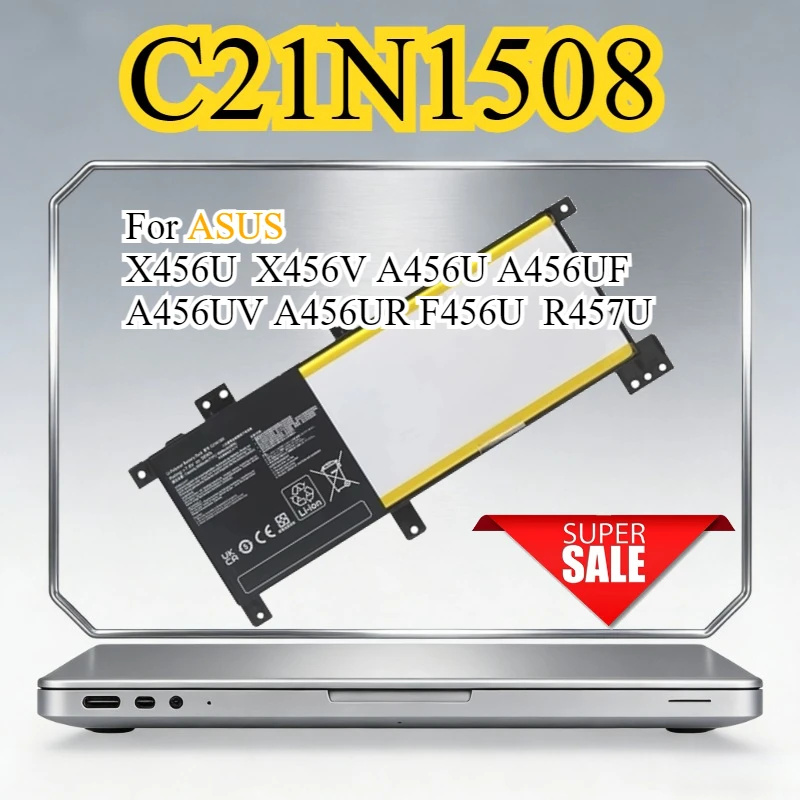Аккумулятор C21N1508 для ASUS X456U X456V A456U A456UF A456UV A456UR F456U R457U
Аккумулятор C21N1508 для ASUS X456U X456V A456U A456UF A456UV A456UR F456U R457U