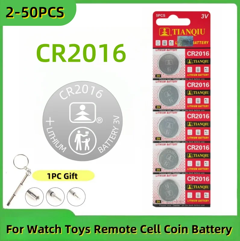 Hot 2-50PCS CR2016 Lithium Button Battery BR2016 DL2016 LM2016 3V CR 2016 Coin Cell Watch Batteries for Watch Toys Clock Remote
Hot 2-50PCS CR2016 Lithium Button Battery BR2016 DL2016 LM2016 3V CR 2016 Coin Cell Watch Batteries for Watch Toys Clock Remote