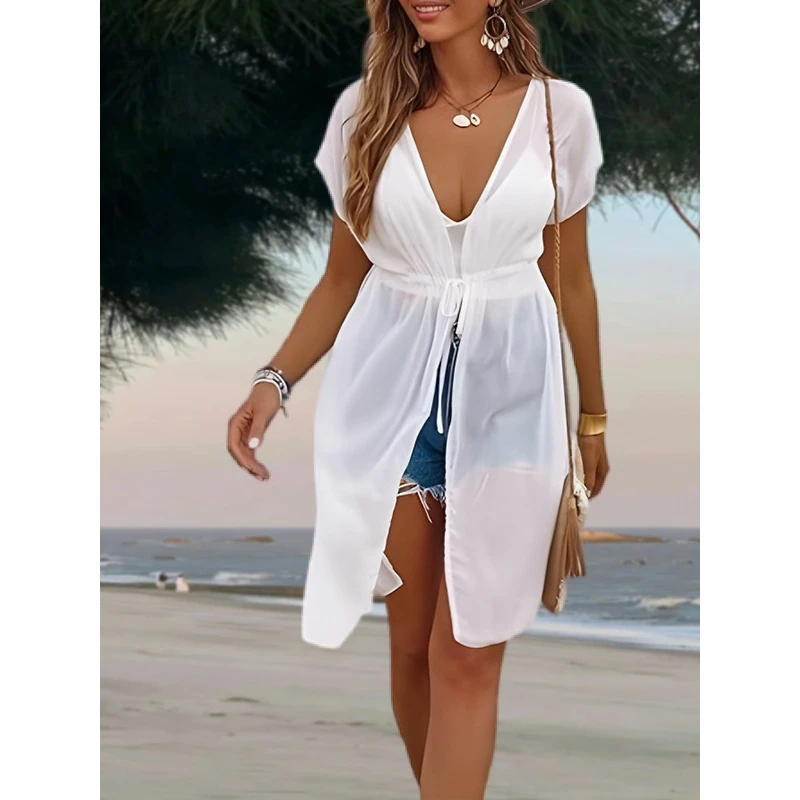 Fashionable Summer 2026 Women's Beachwear Transparent Hollow out Sun Protection Clothes Long Sleeve Windproof Design for Teens
Fashionable Summer 2026 Women's Beachwear Transparent Hollow out Sun Protection Clothes Long Sleeve Windproof Design for Teens