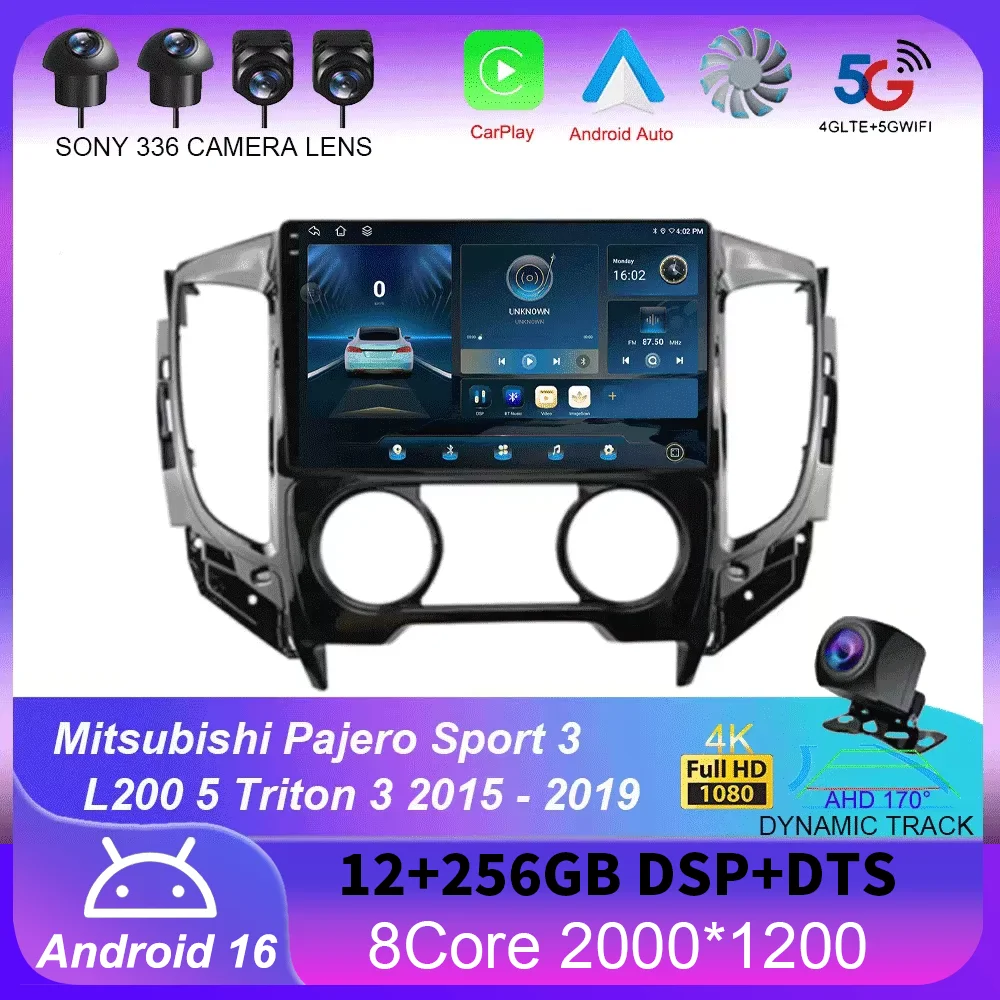 Android 16 Carplay For Mitsubishi Pajero Sport 3 L200 5 Triton 3 2015 2016 2017 2018 2019 Car Radio GPS Multimedia Video Player
Android 16 Carplay For Mitsubishi Pajero Sport 3 L200 5 Triton 3 2015 2016 2017 2018 2019 Car Radio GPS Multimedia Video Player