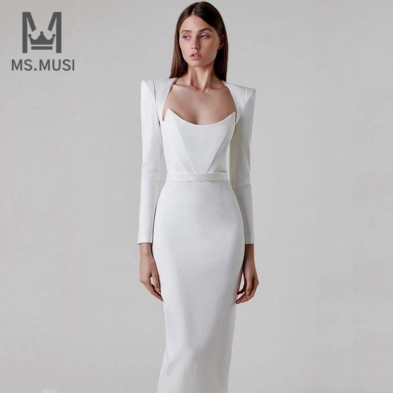 MSMUSI 2023 New Fashion Women Sexy Square Neck Corset Stripe Long Sleeve Bandage Party Club Bodycon Event Midi Dress Vestidos
MSMUSI 2023 New Fashion Women Sexy Square Neck Corset Stripe Long Sleeve Bandage Party Club Bodycon Event Midi Dress Vestidos