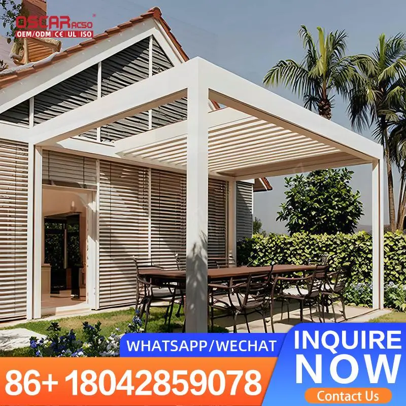 Motorized Slat Louver System Smart Canopy Bioclimatic Aluminum for 3x6 Outdoor Terrace Gazebo Waterproof Use Pergola
Motorized Slat Louver System Smart Canopy Bioclimatic Aluminum for 3x6 Outdoor Terrace Gazebo Waterproof Use Pergola
