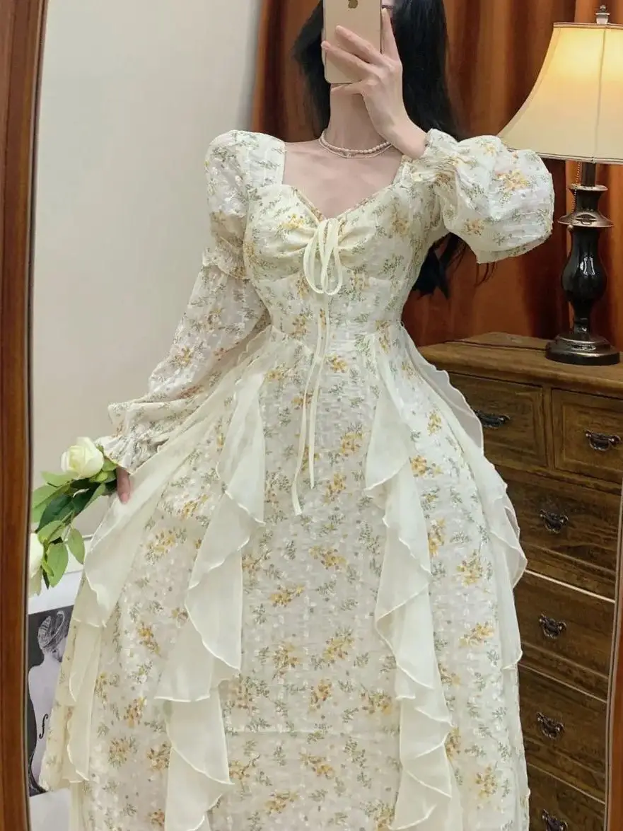 Dress Lace Floral Long Sleeve Dress Vintage France Women Spring Party Maxi Dress Female Korean Fashion 2024 Fairy Dress
Dress Lace Floral Long Sleeve Dress Vintage France Women Spring Party Maxi Dress Female Korean Fashion 2024 Fairy Dress