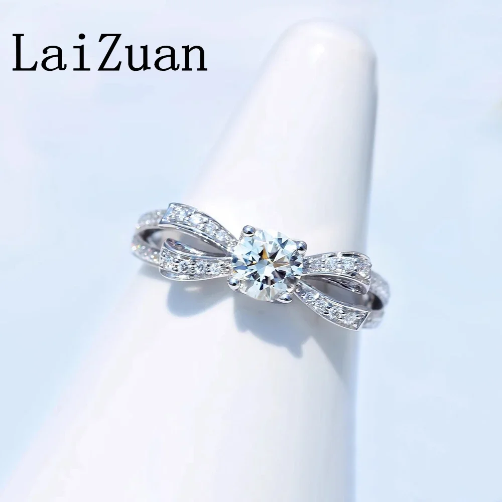 LaiZuan Solid 18k White Gold Bowknot Diamond Semi Mount Engagement Ring Custom Round 5.2mm Wedding Band Without Main Stone
LaiZuan Solid 18k White Gold Bowknot Diamond Semi Mount Engagement Ring Custom Round 5.2mm Wedding Band Without Main Stone