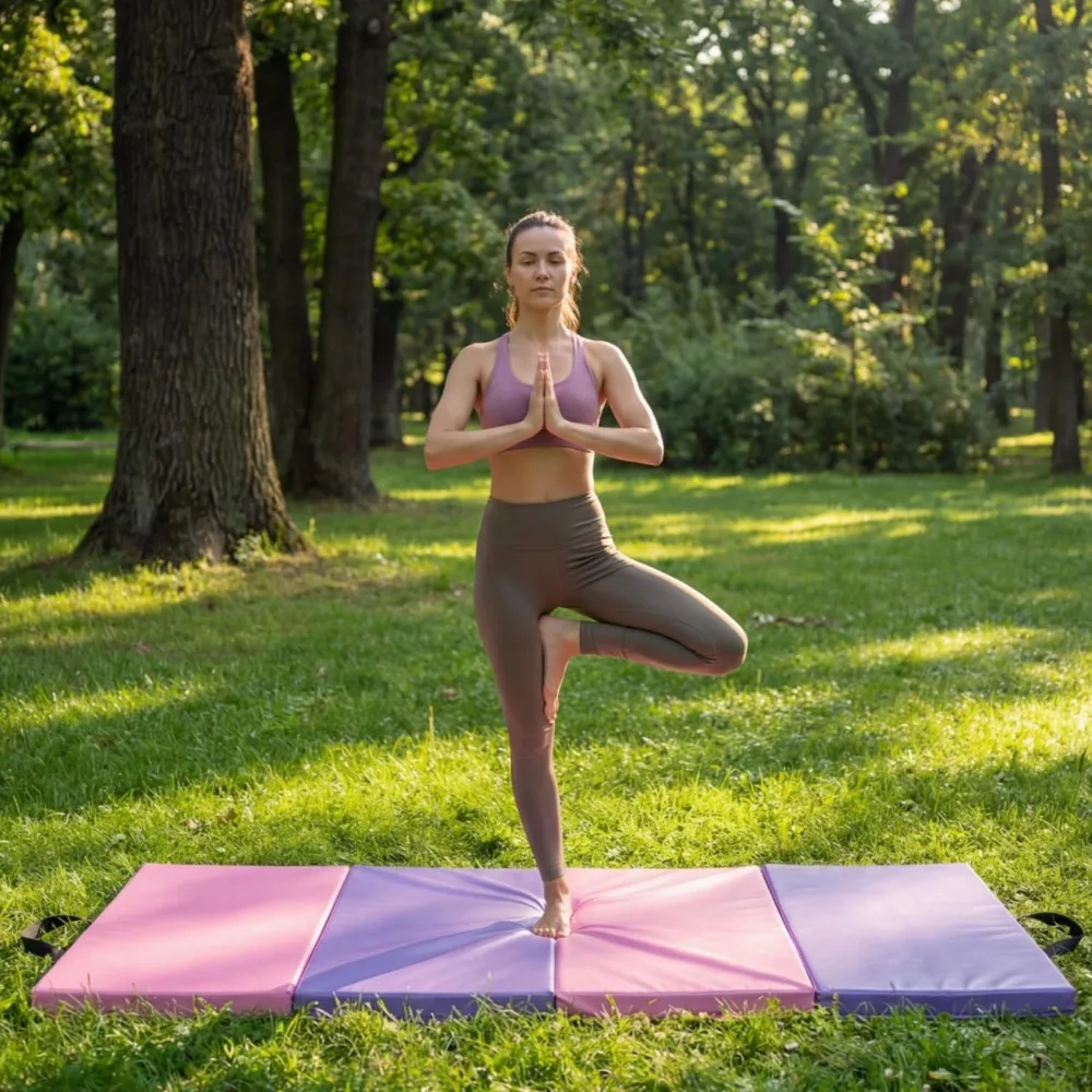 Portable Folding Exercise Mat 6x3 ft 2 Thickness Options Multi Use for Home Gym Yoga Pilates Tumbling Martial Arts
Portable Folding Exercise Mat 6x3 ft 2 Thickness Options Multi Use for Home Gym Yoga Pilates Tumbling Martial Arts
