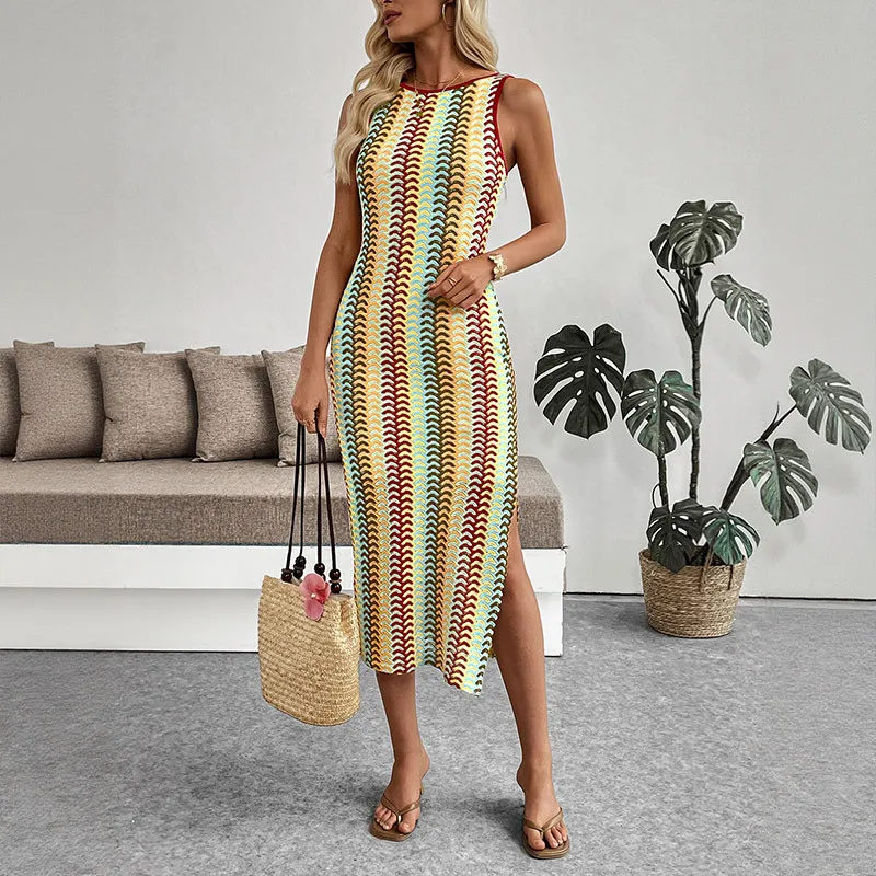 Striped Dress Women Long Dresses Slim Vestidos Round Neck Sleeveless Bodycon Elegant Splice Y2k Streetwear Work Summer 2025
Striped Dress Women Long Dresses Slim Vestidos Round Neck Sleeveless Bodycon Elegant Splice Y2k Streetwear Work Summer 2025