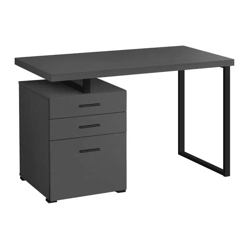 Modern Computer Desk for Home Office with Left/Right Setup, 48" Storage Drawers, Grey Laminate & Black Metal, Perfect for Work
Modern Computer Desk for Home Office with Left/Right Setup, 48" Storage Drawers, Grey Laminate & Black Metal, Perfect for Work