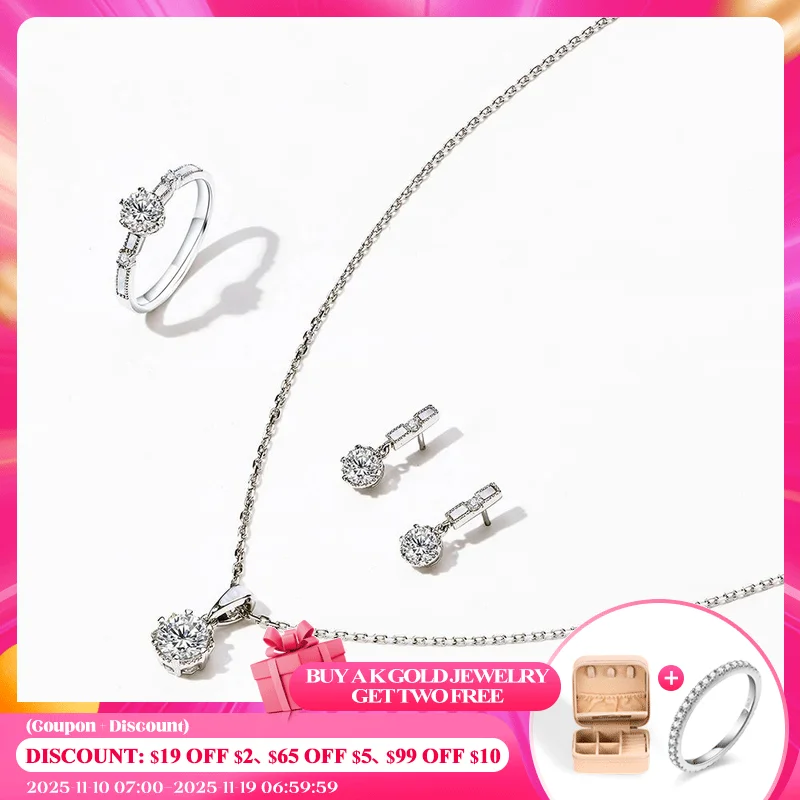 ATTAGEMS New 925 Sterling Silver Original Certified Moissanite Jewelry Sets Moissanite Earrings Rings Necklace Jewelry for Women
ATTAGEMS New 925 Sterling Silver Original Certified Moissanite Jewelry Sets Moissanite Earrings Rings Necklace Jewelry for Women