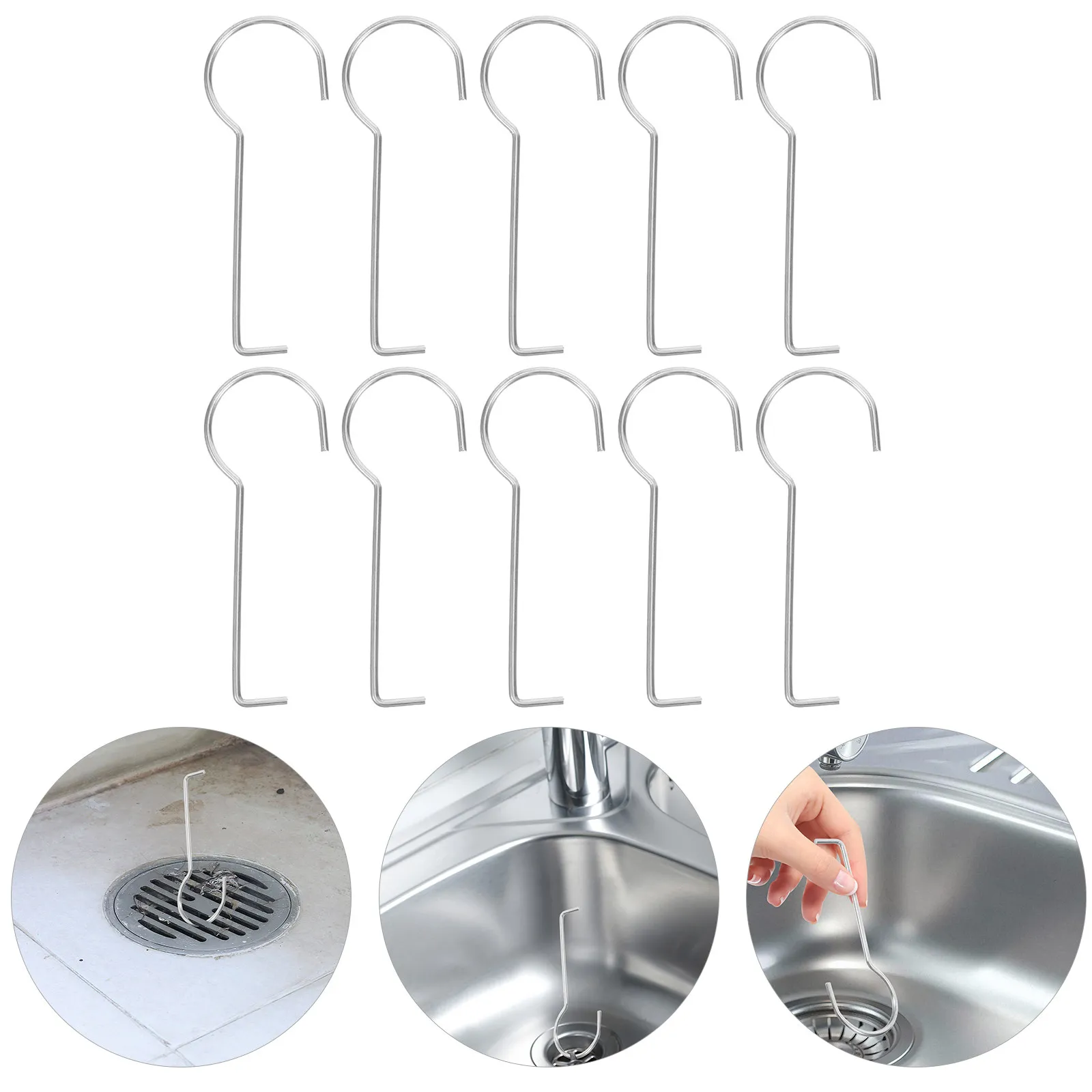 10Pcs Stainless Steel Drain Lifting Hooks Drain Grate Remover Tool for Shower Floor Linear Drains Unclogging Hair Debris
10Pcs Stainless Steel Drain Lifting Hooks Drain Grate Remover Tool for Shower Floor Linear Drains Unclogging Hair Debris