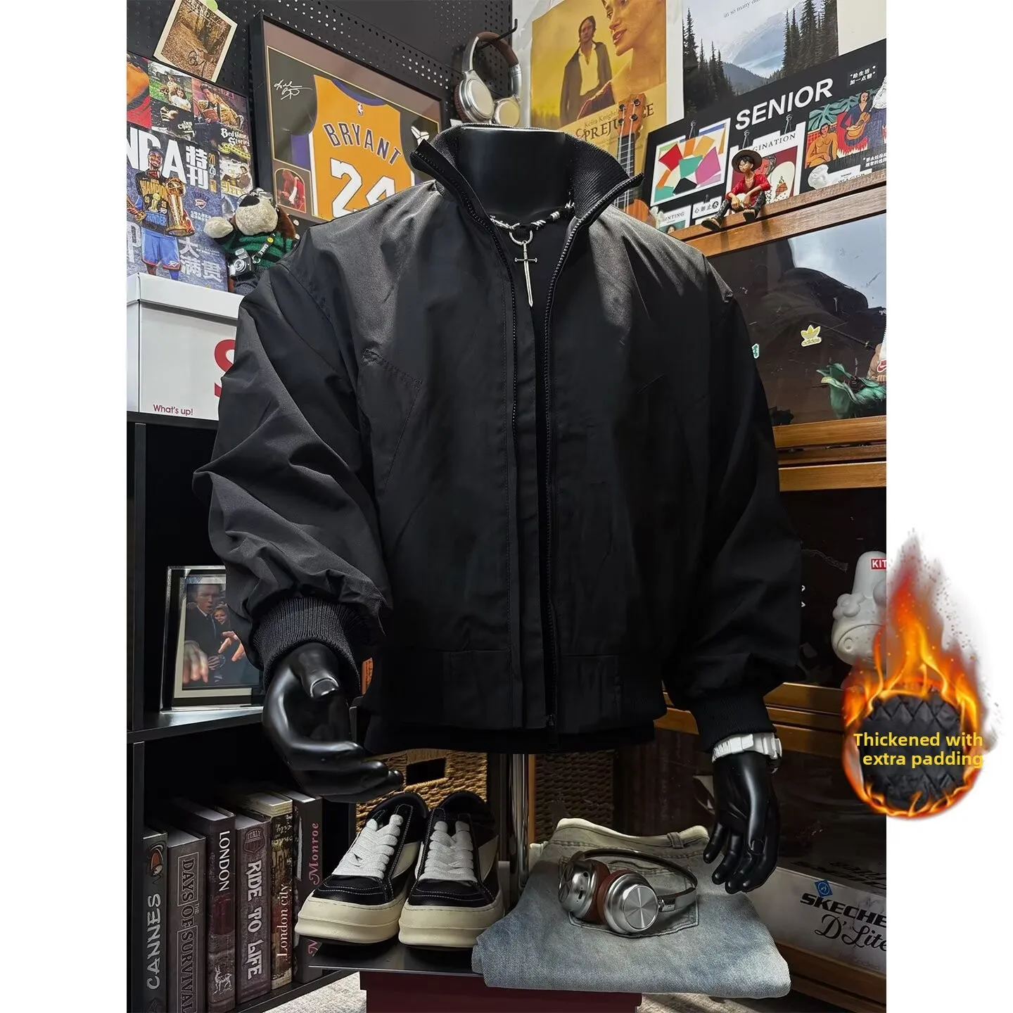 Men's Thickened Autumn Winter Bomber Jacket Cotton Padded Stand Collar Baseball Coat Warm Comfortable Loose Fit Casual Wear
Men's Thickened Autumn Winter Bomber Jacket Cotton Padded Stand Collar Baseball Coat Warm Comfortable Loose Fit Casual Wear