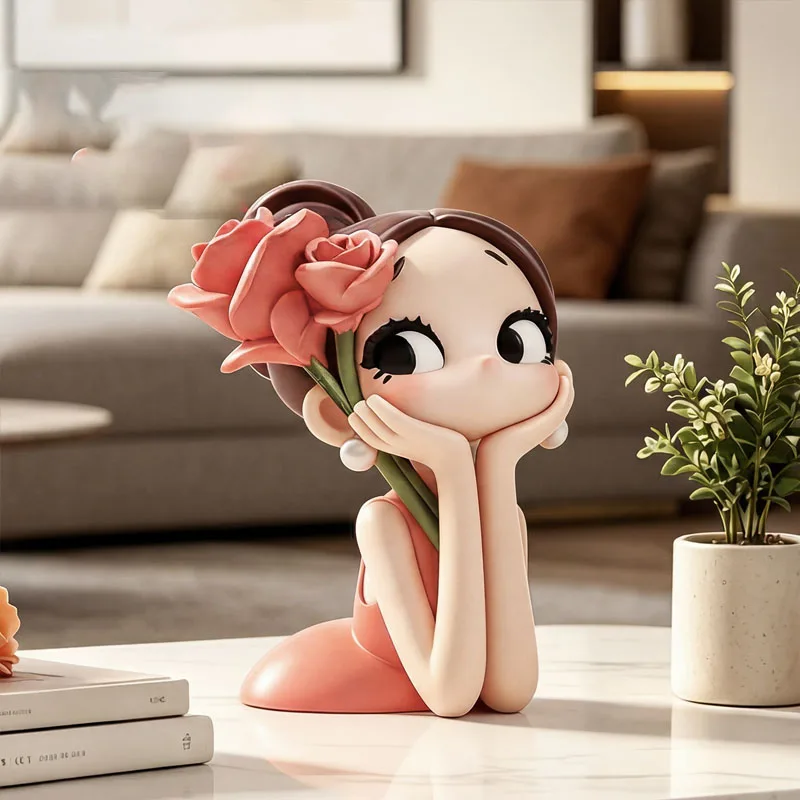 Nordic Ins Cartoon Resin Rose Girl Sculpture Ornaments Living Room Bedroom Entrance Tabletop Girl Statue Crafts Birthday Gifts
Nordic Ins Cartoon Resin Rose Girl Sculpture Ornaments Living Room Bedroom Entrance Tabletop Girl Statue Crafts Birthday Gifts