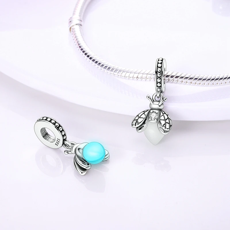 925 Sterling Silver Charms Bead Zircon Luminous Firefly Dangle Fit Original Bracelet DIY Women Jewelry Gift
925 Sterling Silver Charms Bead Zircon Luminous Firefly Dangle Fit Original Bracelet DIY Women Jewelry Gift